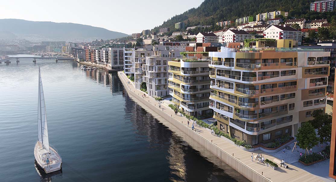 Oversikt Damsgårdssundet.