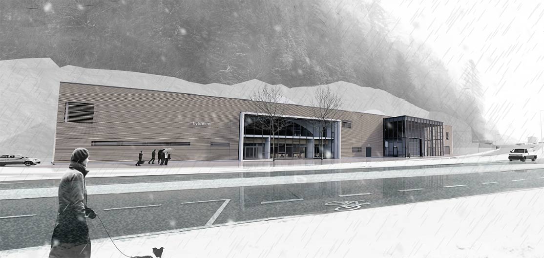 Ny vognhall for Bybanen. Illustrasjon